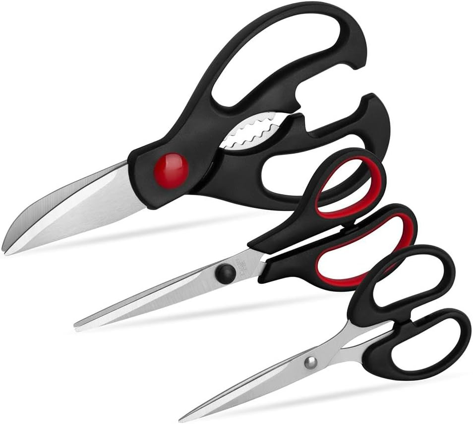 Kitchen Shears Set -  Kitchen Scissors 3 Pack All Purpose Poultry Shears,Stainle
