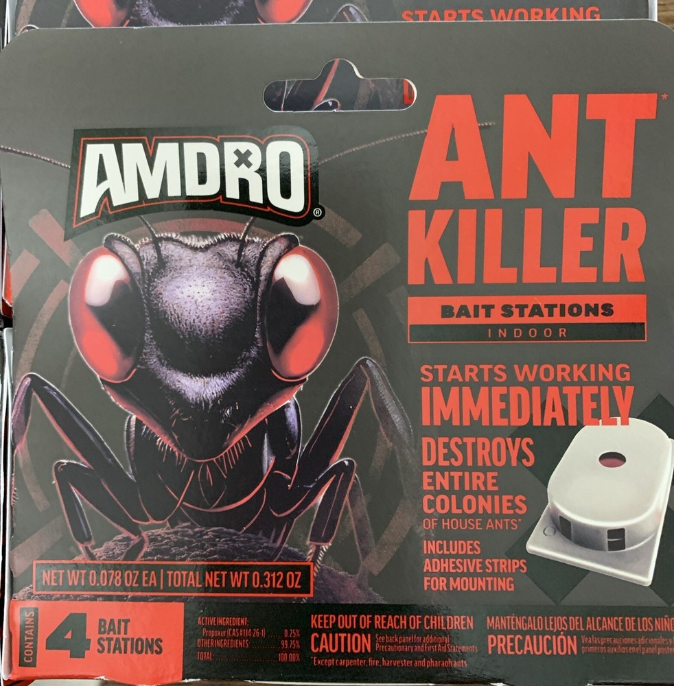 AMDRO Ant Killing Indoor Bait Stations 1 Pack (4) Bait Stations