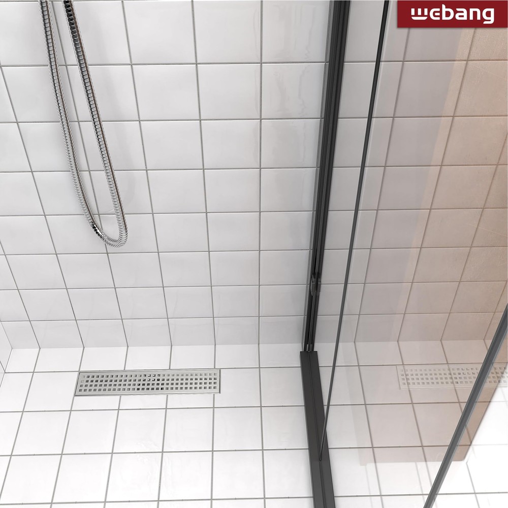 WEBANG 12 Inch Linear Shower Drain Rectangular Floor 12 Inch, Brushed