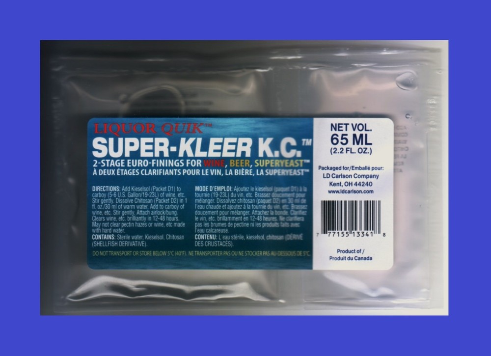 DUALFINE 2-STAGE FINING CHITOSAN+KIESELSOL FORMERLY LIQUOR QUIK SUPER KLEER K.C.