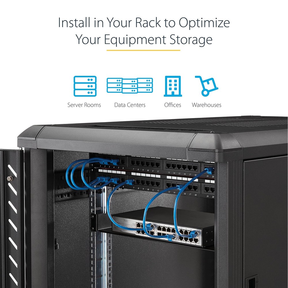 StarTech 2U Heavy Duty Fixed Server Rack Cabinet Shelf - 125lbs