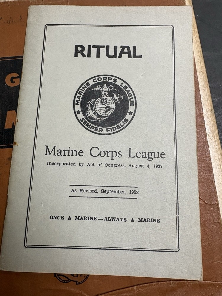 Named USMC Marine Corps League Commandant Lot Uysase 1949 Guidebook + Docs