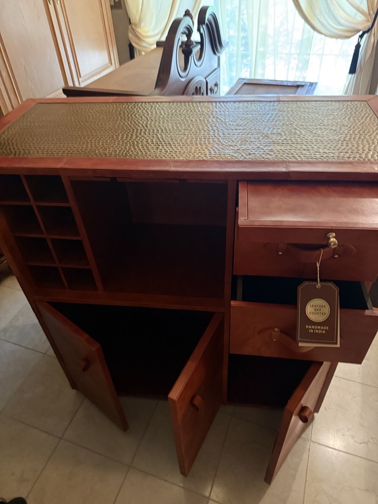 Leather And Brass Top bar