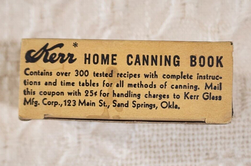 Vintage 19 cent Kerr Mason Jar Lid Cardboard Box - EMPTY - Box Only