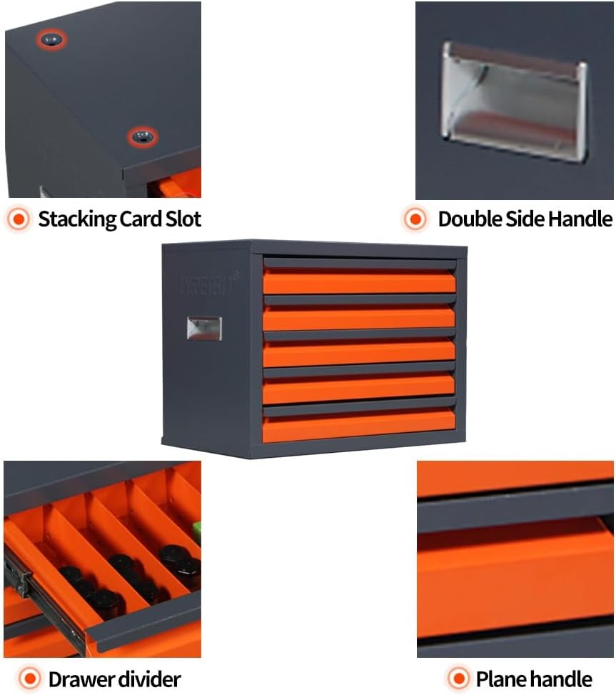 Drill Bit Dispenser Cabinet 5 Drawers Organizer Stackable Milling Cutter Storage