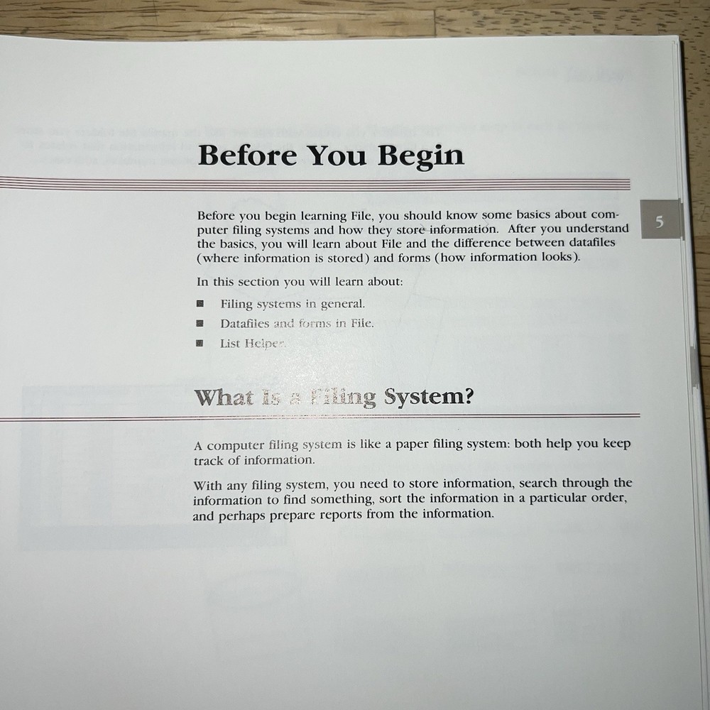 1984 Microsoft FILE Data Management Program MANUAL Only Macintosh 128K 512K RARE