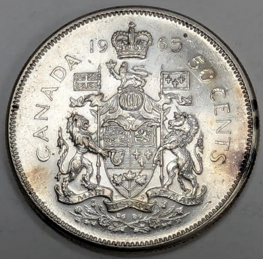 1965 Canada Half Dollar Silver Coin
