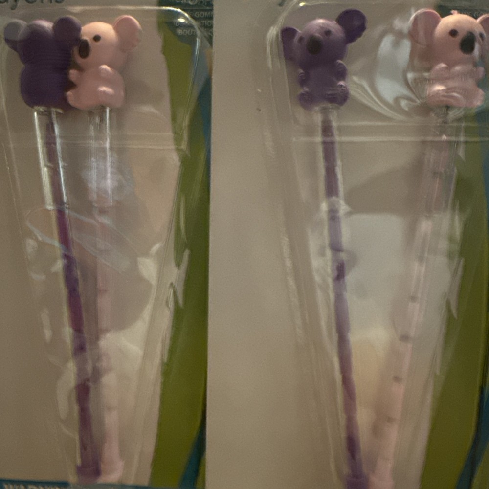 Pop a Point Pencil Set With Koala Erasers; 2 Sets NEW