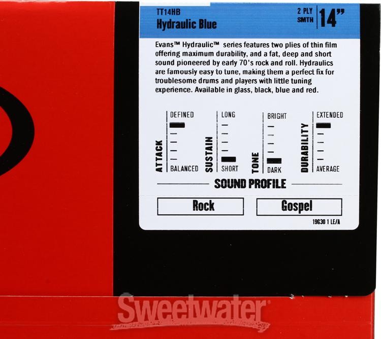 Evans Hydraulic Series Drumhead - 14" - Blue