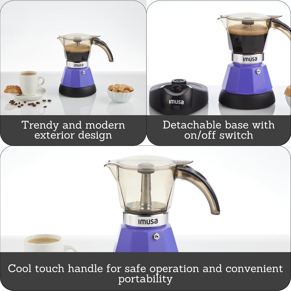 3/2cup Electric Espresso Maker Purple