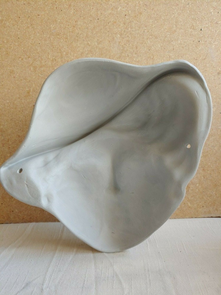 Ceramic bisque mask lady with hat u paint