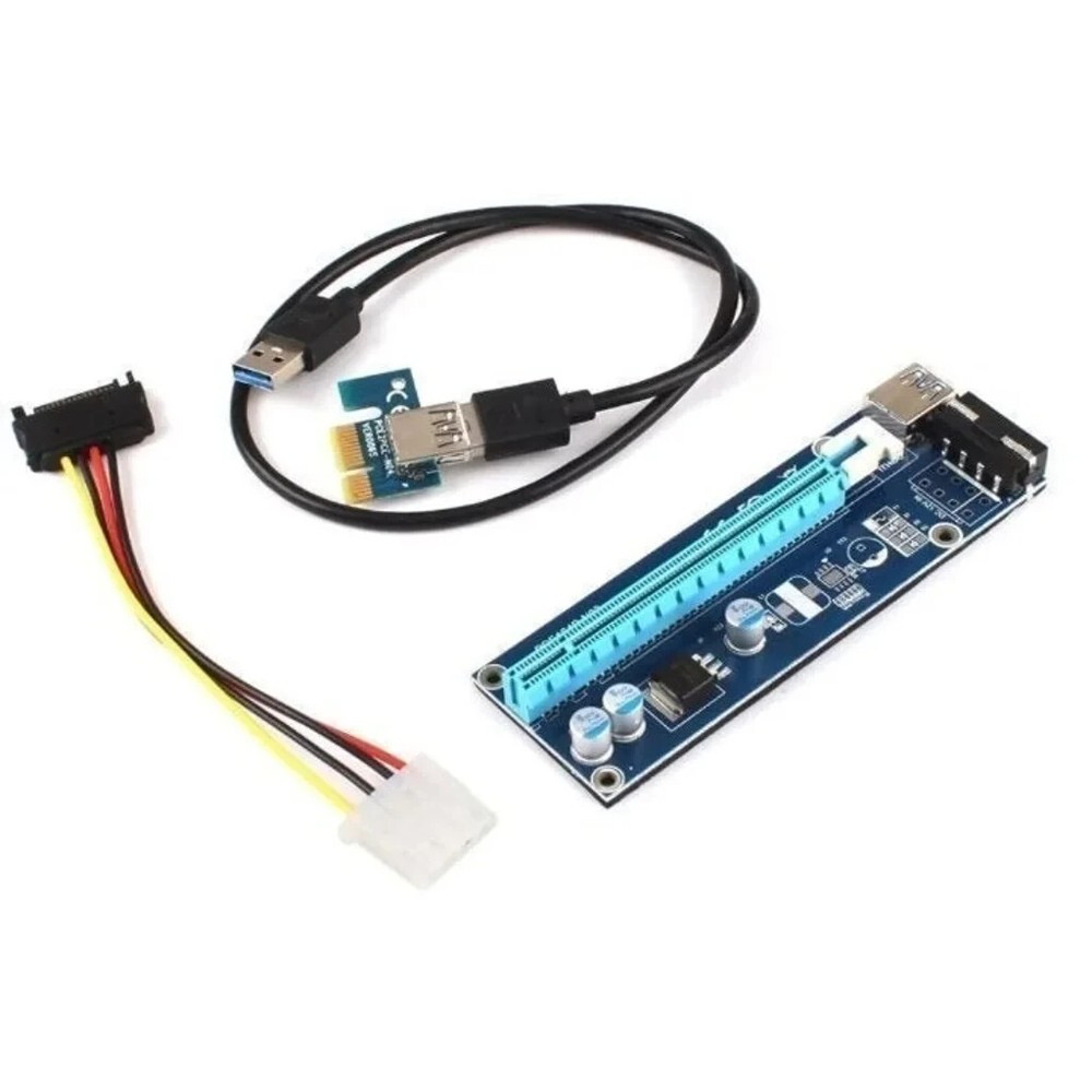 PCI-E 1x to 16x Powered USB3.0 GPU Riser Extender Adapter Card