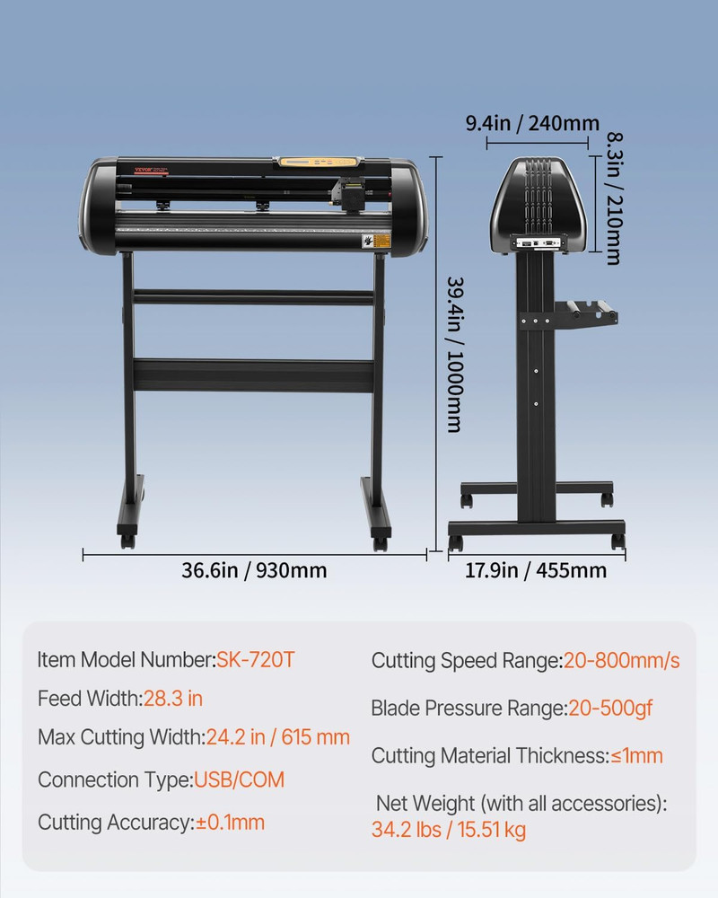 Vinyl Cutter Machine, Upgraded 28 Inch Paper Feed Cutting Plotter Bundle, Adjust