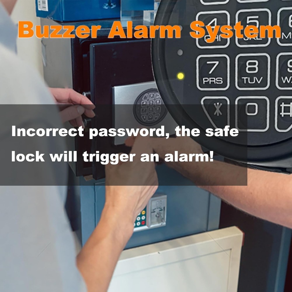 Electronic Safe Lock Replacement Keypad with Solenoid Lock, Gun Black