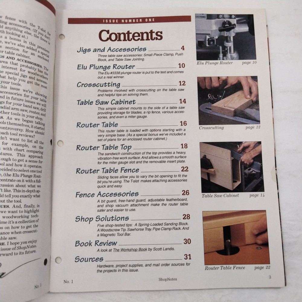 Shop Notes Issue 1 Premier Issue Tips Tools Techniques Shop Belt Router Table Ti