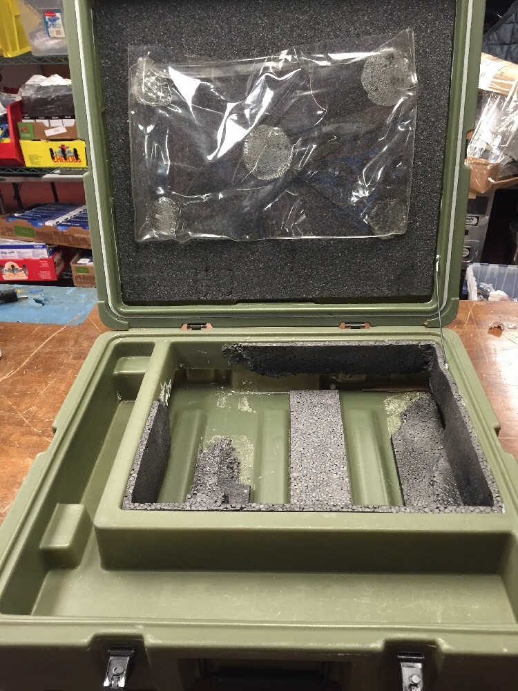 Military Storage Shipping Case Container, Green w/ Foam Padding