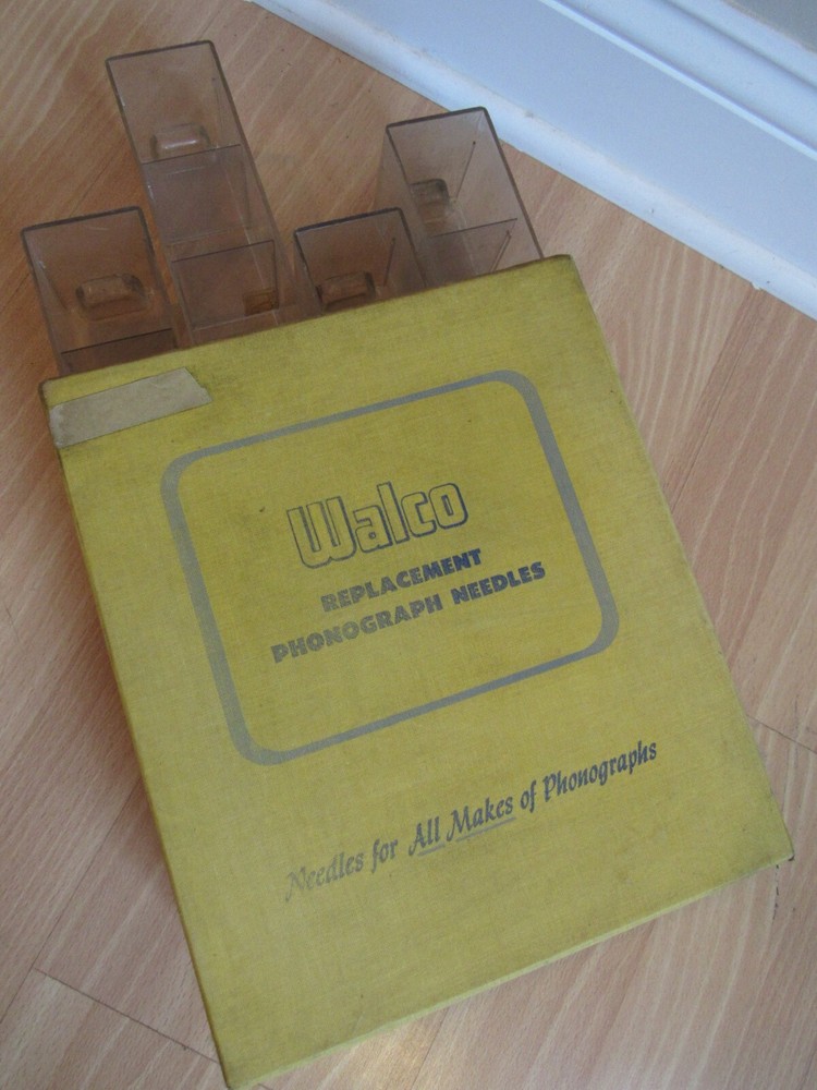 RECORD PLAYER NEEDLE STORE DISPLAY Vintage WALCO Phonograph Case ADVERTISEMENT