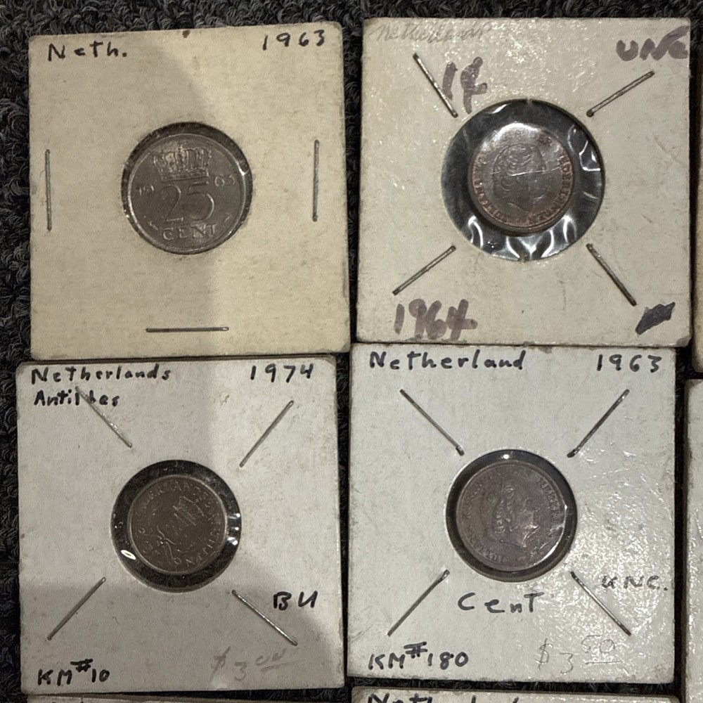 Lot Of 9 Foreign Coins - Netherlands