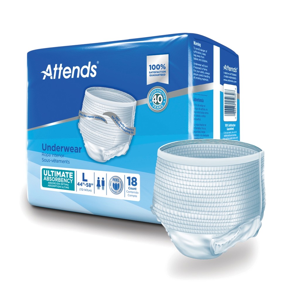Attends Disposable Underwear Large Heavy 18 Ct