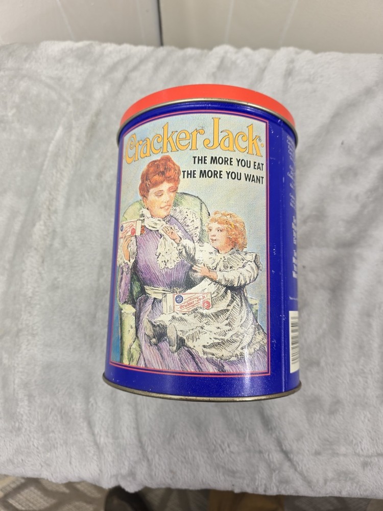 Vintage Pass Around Your Cracker Jack Tin 8" Tall Dated 1992