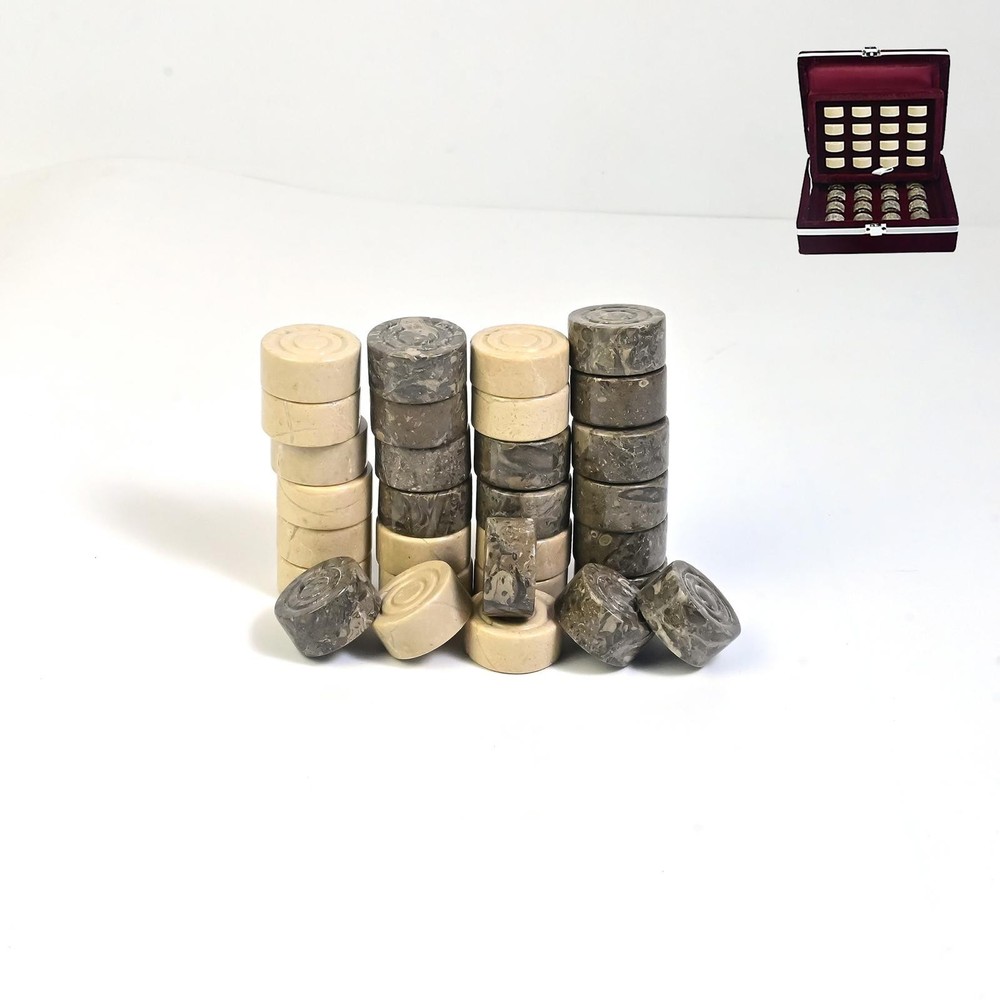 Elegant Marble checker pieces with Storage Box