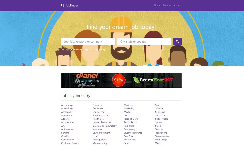 Job Search Engine website + Free Hosting and Installation
