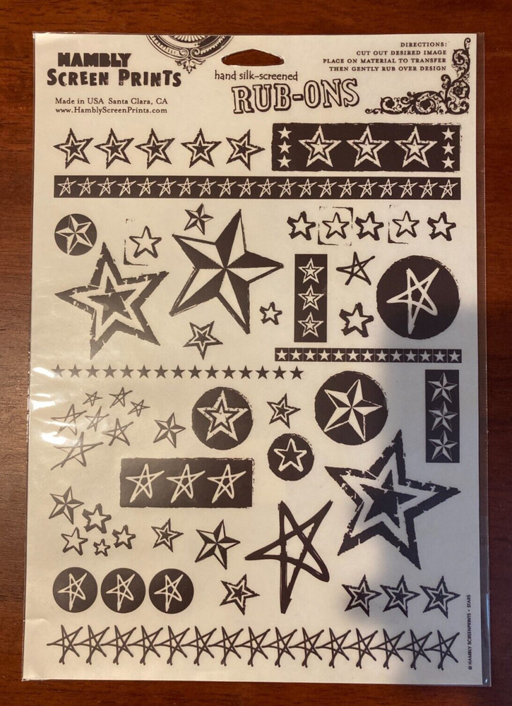 (Bundle of 5) Hambly Screen Prints Hand Silk Screened Rub-ons Assorted