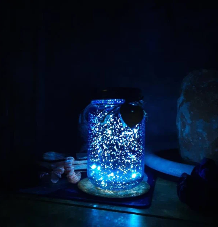 Light Up jar -LED Night Light-Sparkle Light- Firefly Jar- Glitter Jar