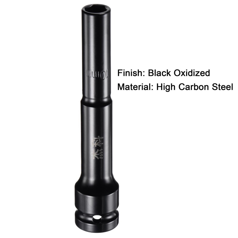 1/2" Drive by 10mm Thin Wall Impact 6 Point Socket High Carbon Steel