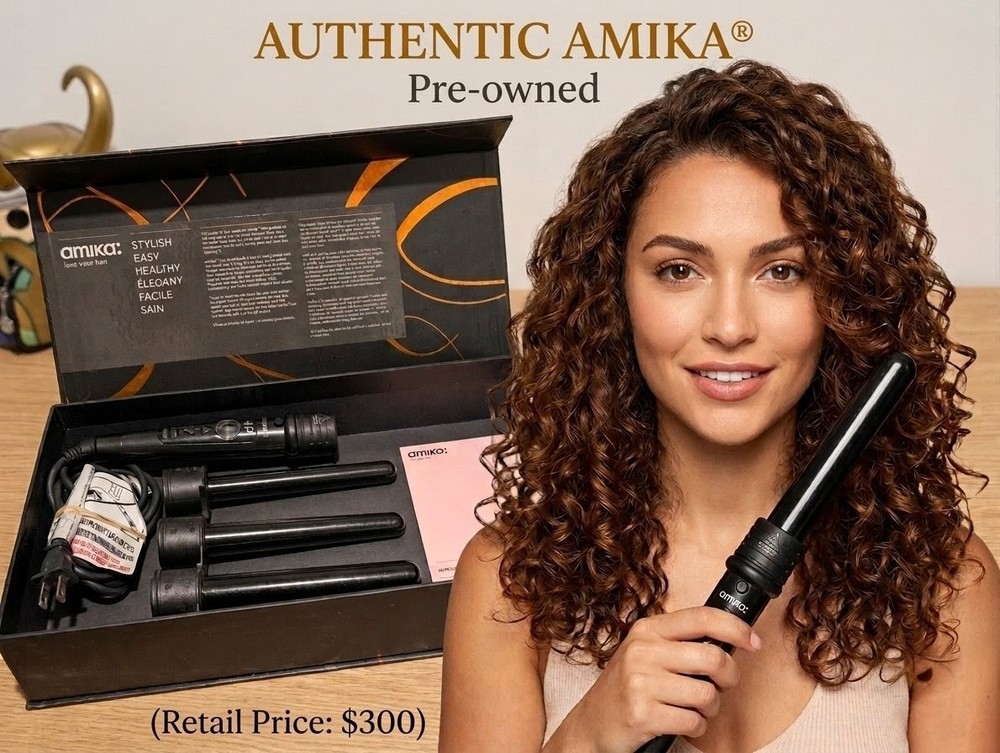 Amika 4p Interchangeable Curling Iron Pre Owned With Box