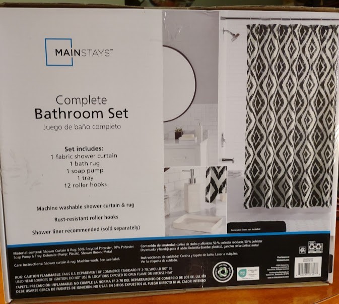 Mainstays Complete Bathroom Set-Black Diamonds