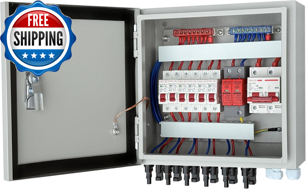 Hardcover 6 Strings Solar Combiner Box 80A DC Main Circuit Breaker...