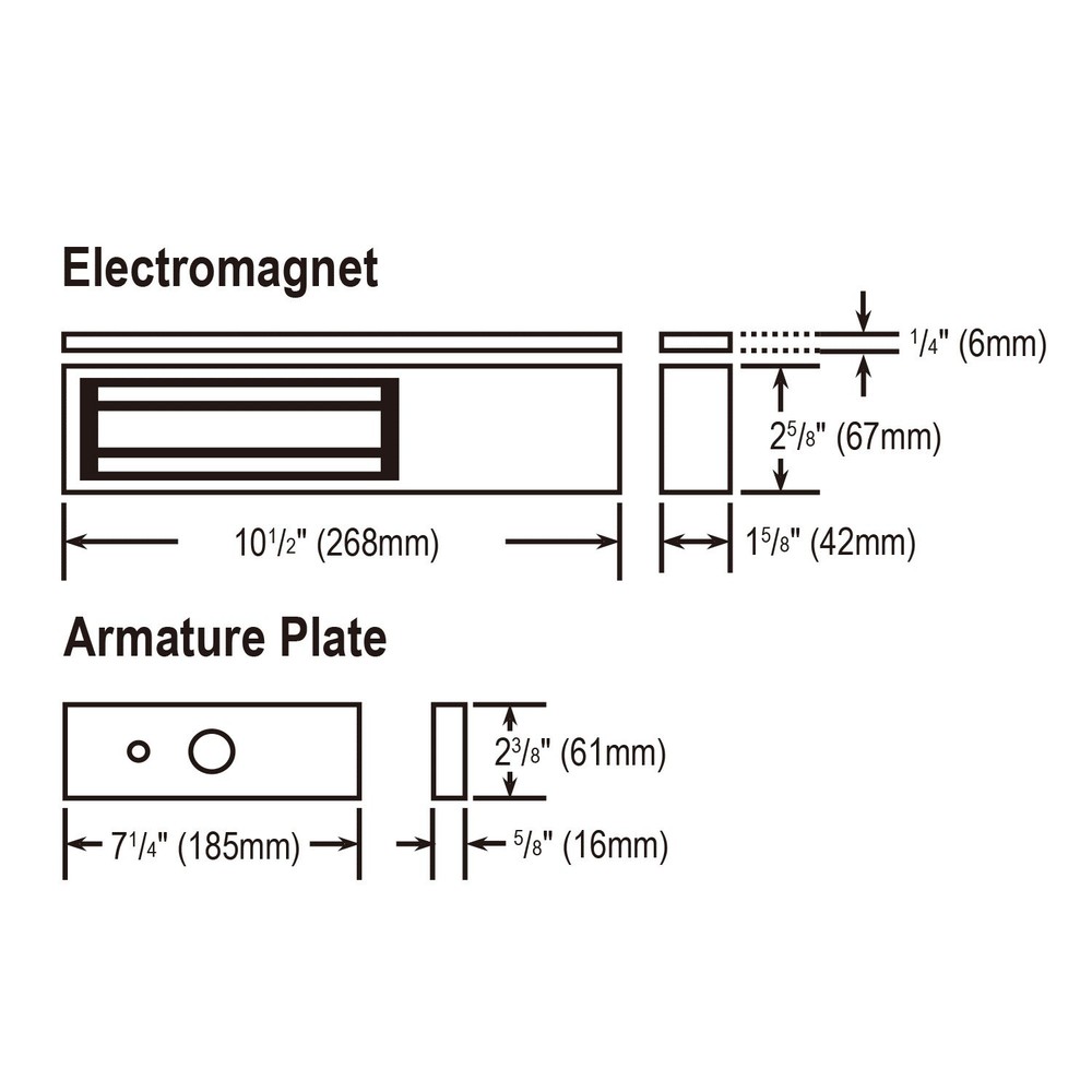 Seco-Larm E-941SA-1K2PQ Bond Sensor Electromagnetic Lock 1200-lb Holding Force