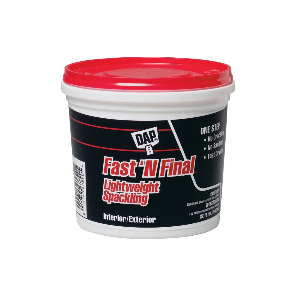 DAP Fast N Final Lightweight Spackling Paste, Quart 32oz 12142