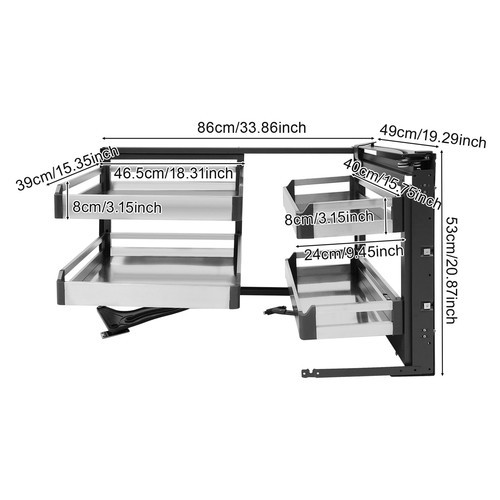 Blind Corner Cabinet Pull-Out Corner Organizer Swivel Corner Cabinet