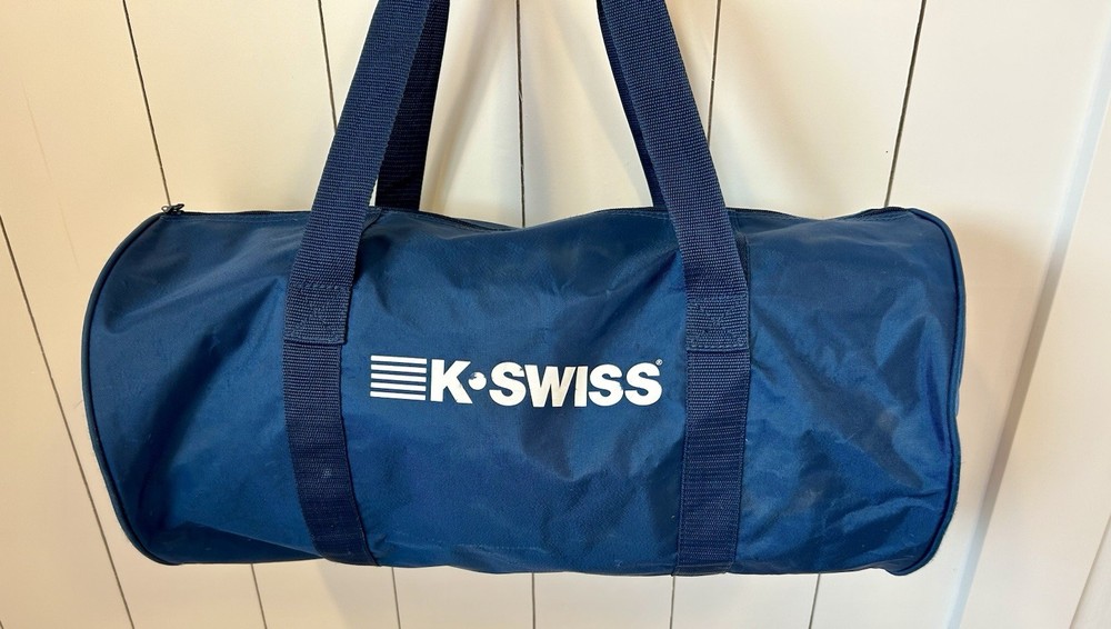 K-Swiss Blue Polyester Gym Bag Zip Closure Carrying Strap