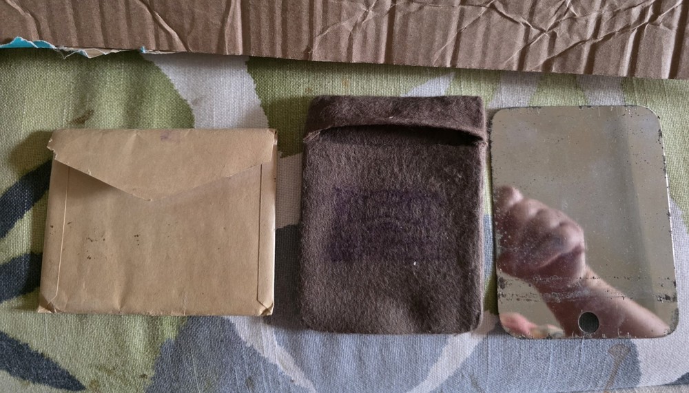 WW 1 Trench Signalling Mirror w/Case