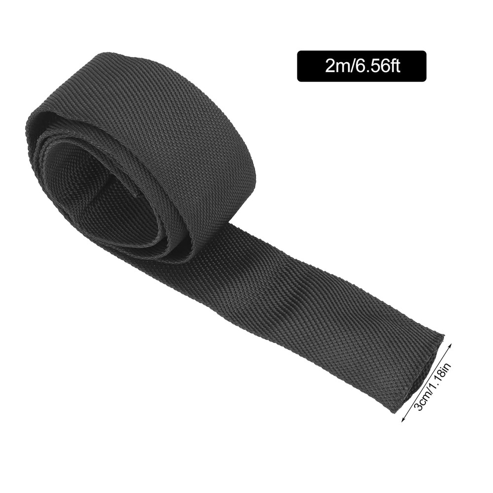 Rope Protector Sleeve Polyester Winch Rope Protective Sleeve Black Universal ...