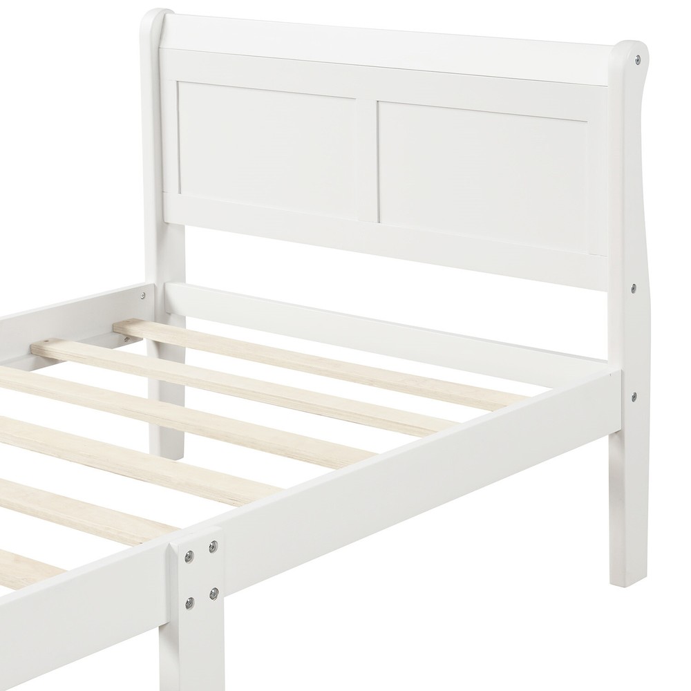 Twin Size Bed Frame Wooden Platform Bed Frame with Headboard and Footboard