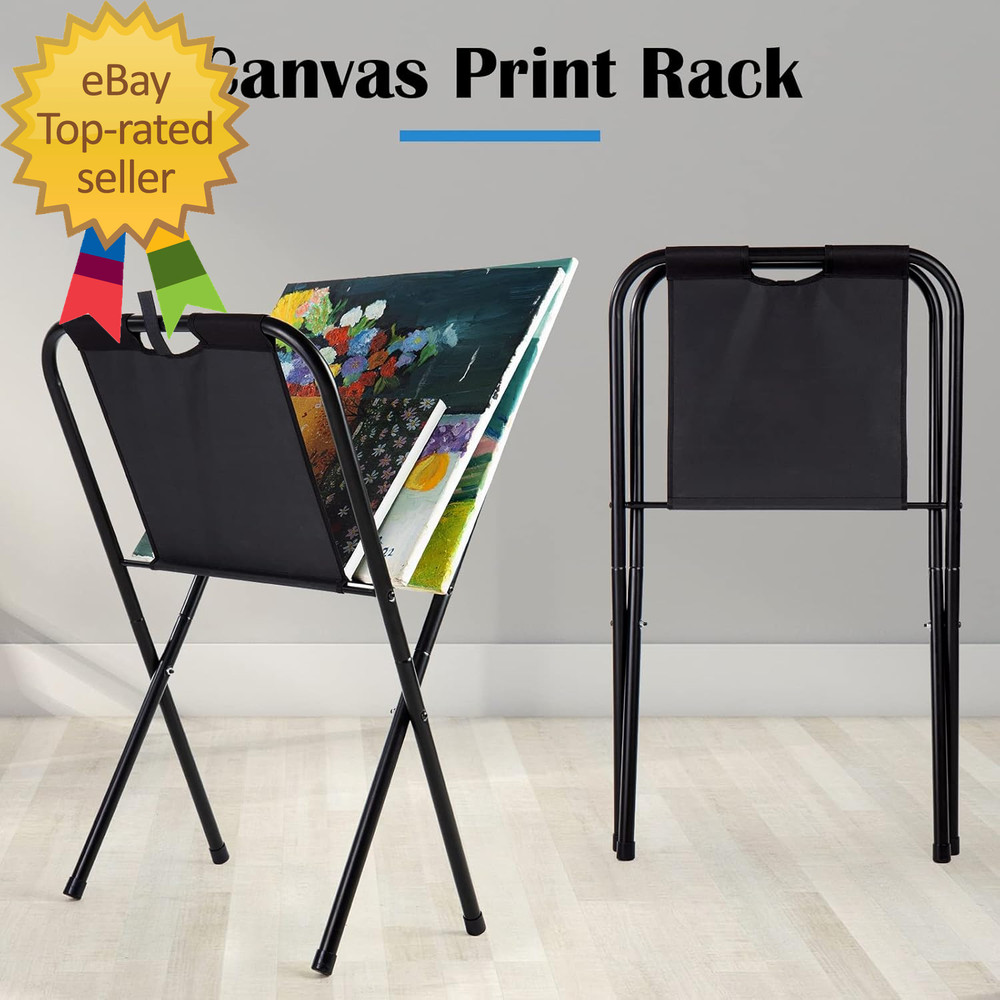 Small Canvas Print Rack - Portable Folding Art Display Rack for Posters Artwork