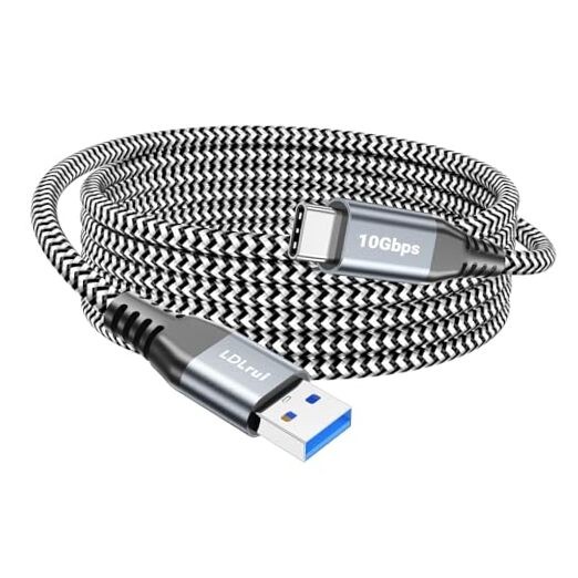 USB-C Cable0Gbps Data Transfer, Braided 10FT 1 Black-and-White(Braided Nylon)