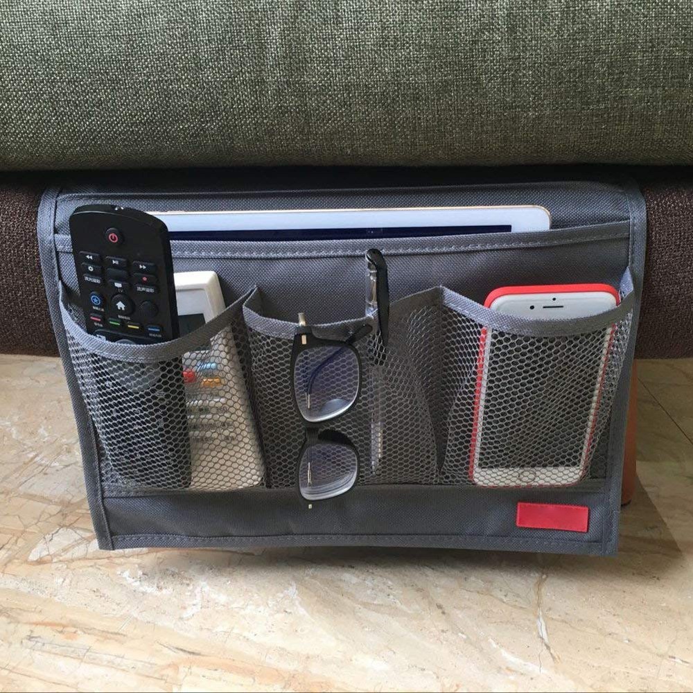 Wall Mount Organizer, Keeps Phone Tablet Remote Handy, Grey
