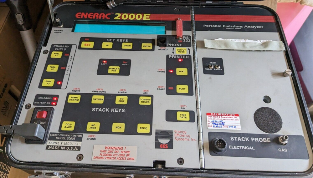 EES Enerac Portable Combustion Analyzer Model 2000E