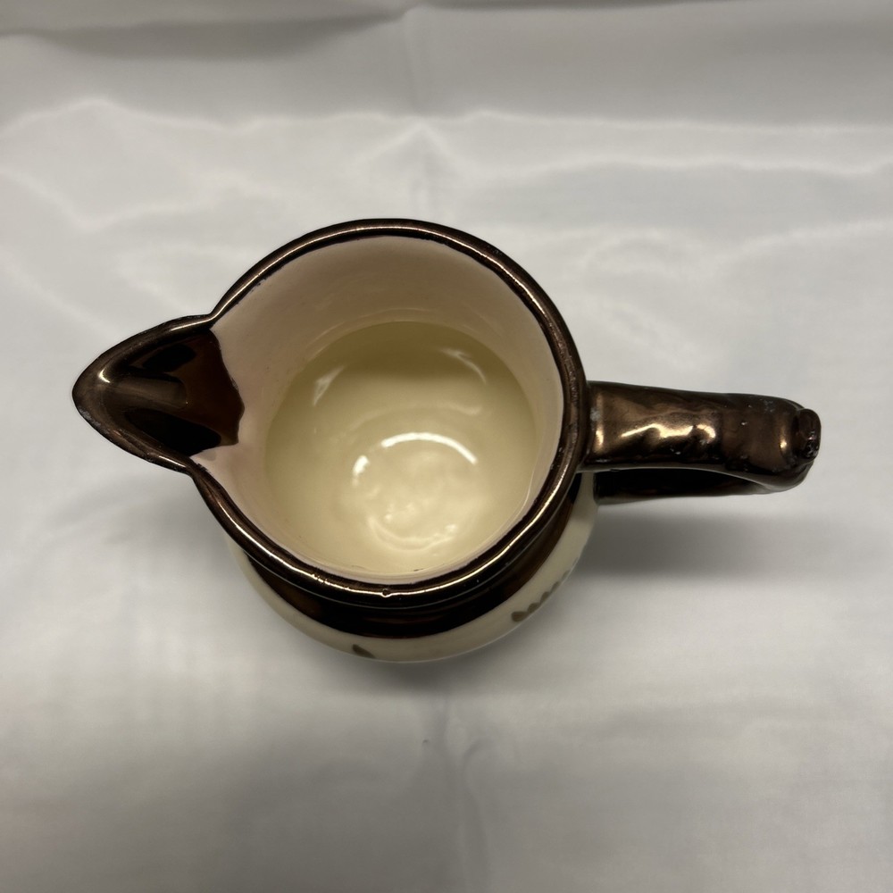 Le Noir Lusterware Handpainted 4" Lusterware Pitcher Dark Copper