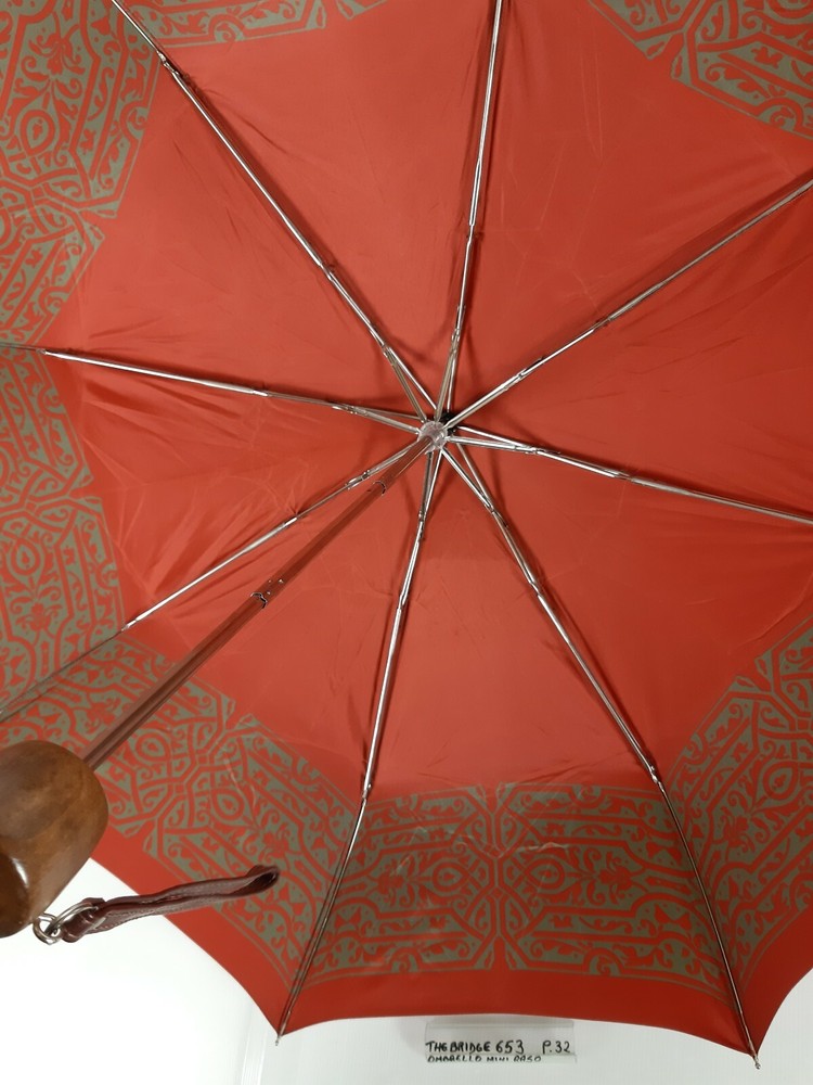 Unisex Mini Umbrella - Technofibre - Rust/Green - Cod.653 - The Bridge