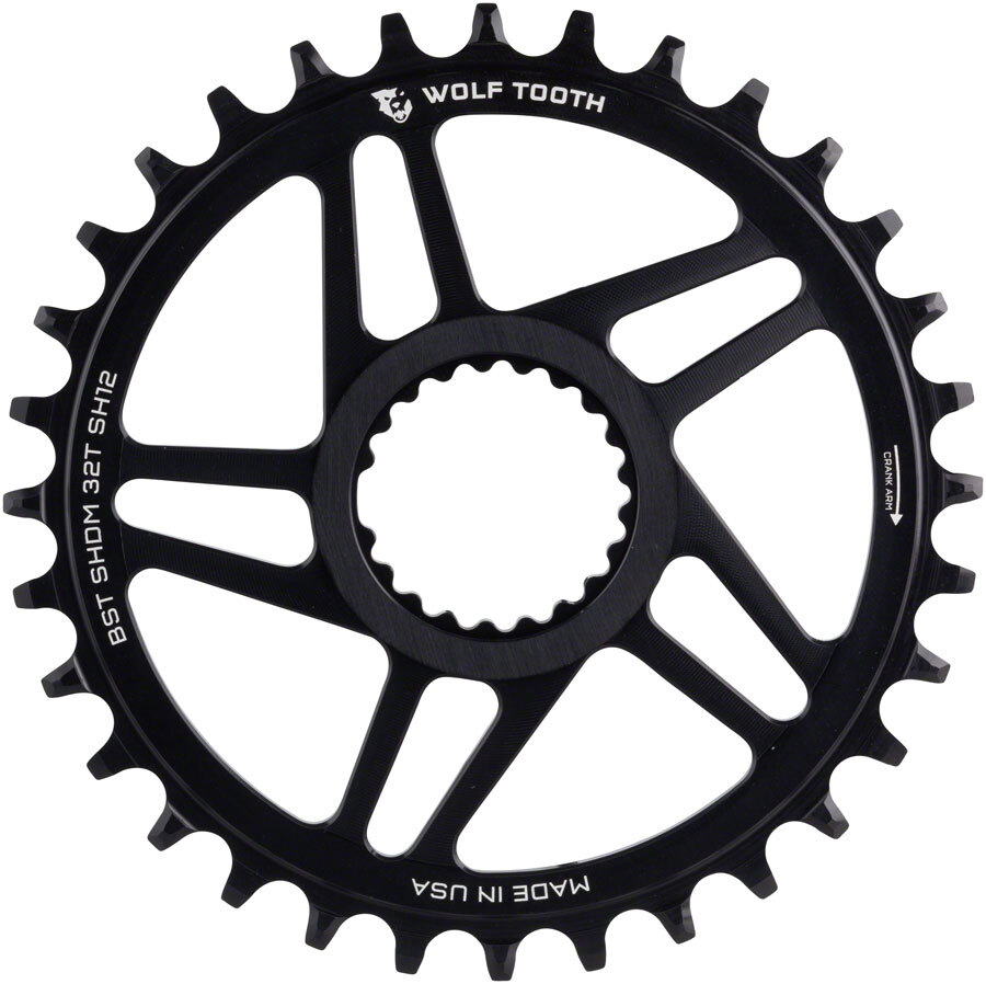 Wolf Tooth Chainring 32t Direct Mount Boost Requires 12-Spd Aluminum Blk