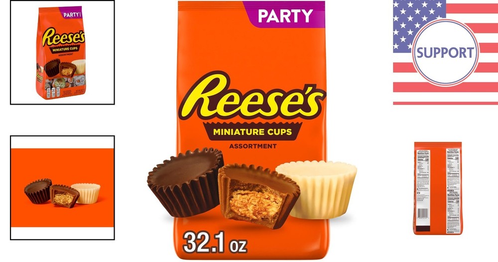 Individually Wrapped Assorted Peanut Butter Cups - 32.1 Oz Candy for Sharing