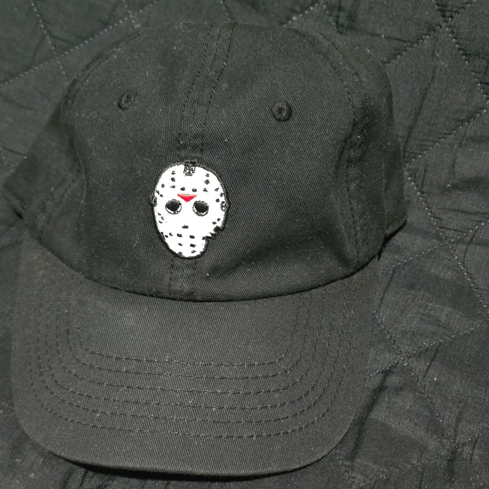 Friday the 13th Jason Mask Patch Black Adjustable Baseball Cap Original