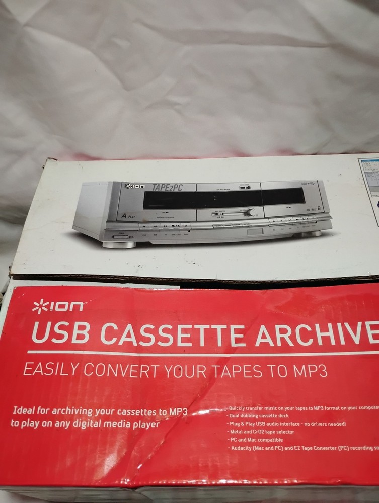 ION TAPE 2 to PC USB Cassette Deck Dual w/ Digital Conversion New Open Box.. Tp