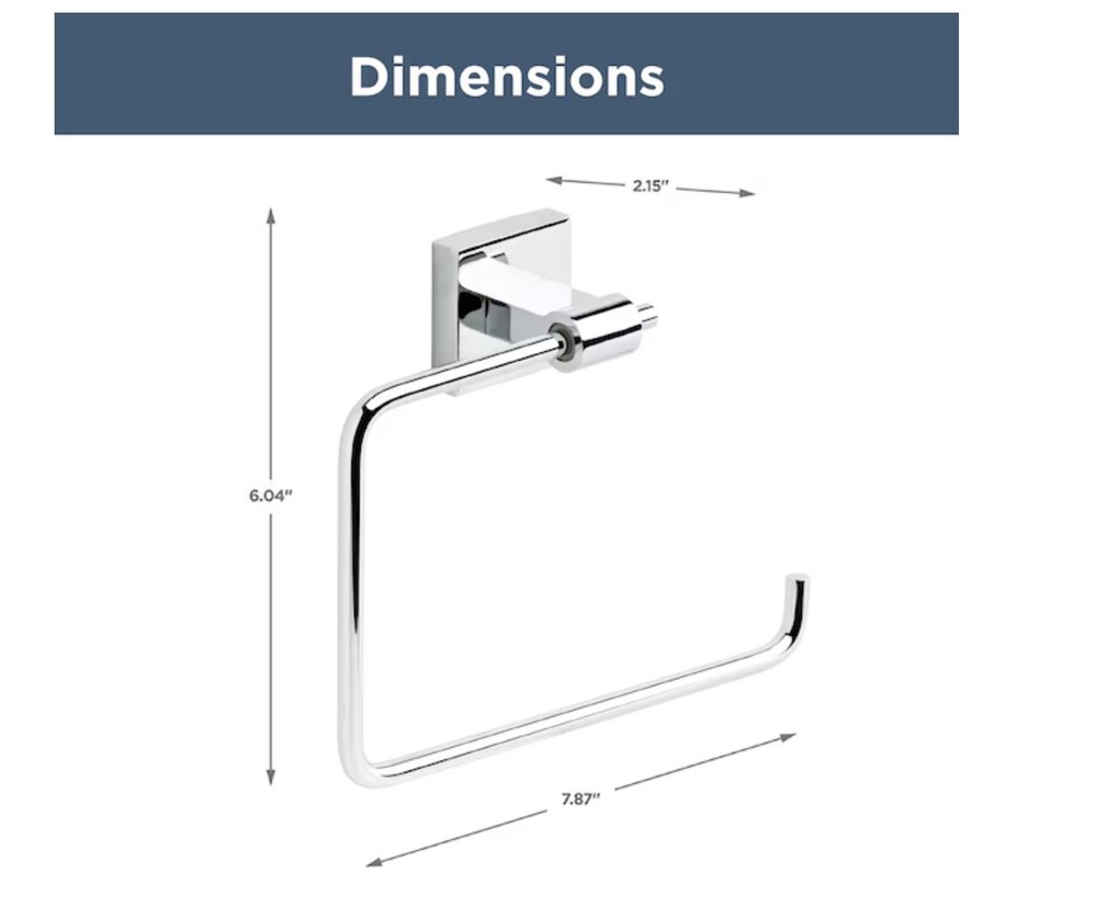 Franklin Brass MAX46-PC Maxted Bath Towel Ring, Polished Chrome